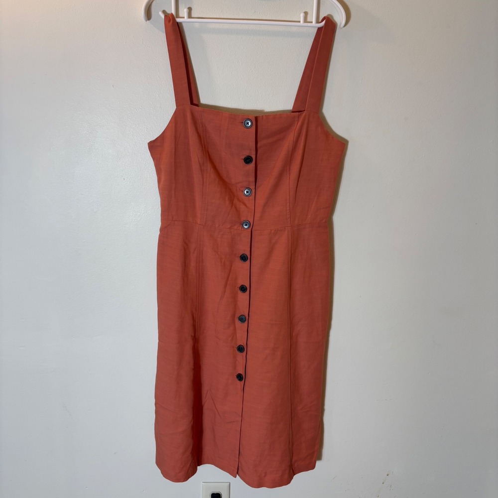 Gap Button Front Midi Dress Size 8  Coral
